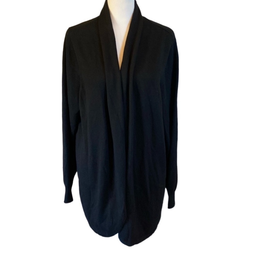 Ella Moss long black open front cardigan. Size XXL.